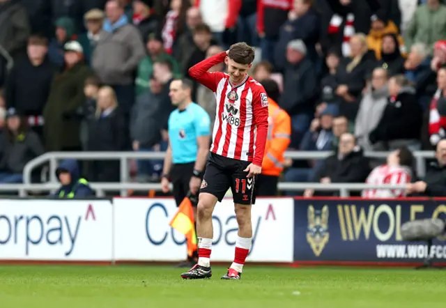 Chris Rigg of Sunderland reacts