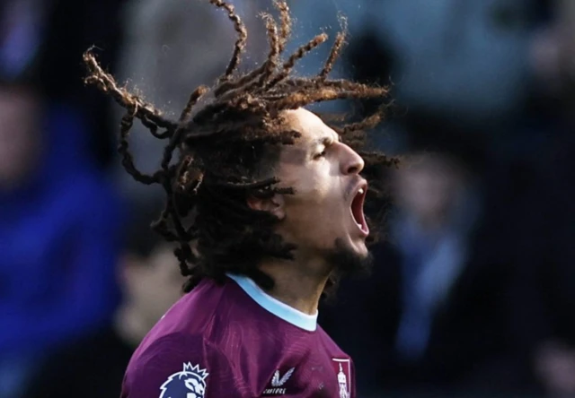 Burnley's Hannibal Mejbri reacts