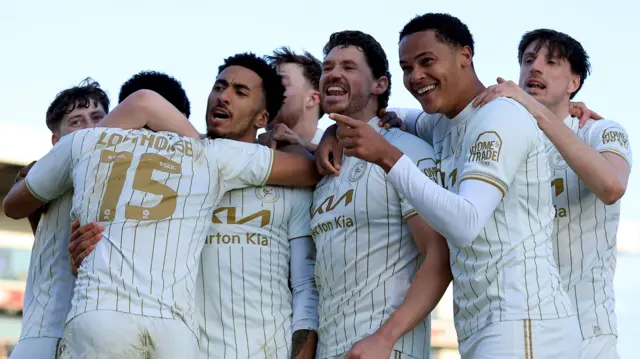 Burton Albion celebrating