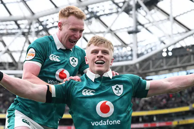 Tommy O'Brien celebrates