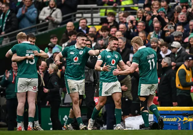 Ireland players celebrate