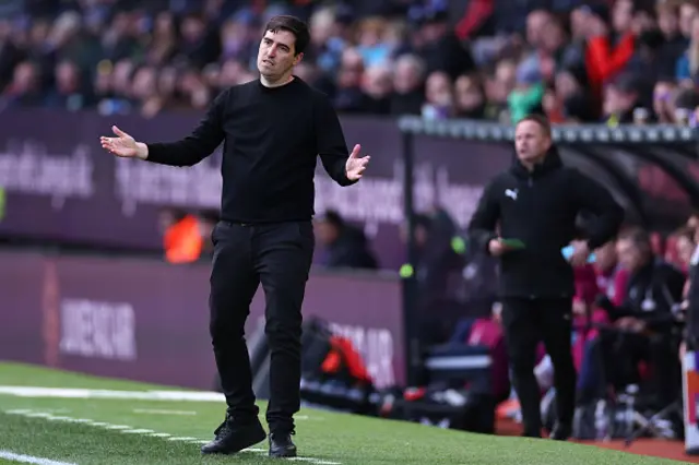 Andoni Iraola the head coach / manager of Bournemouth reacts