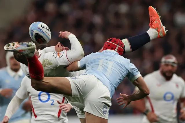 Players compete for the ball