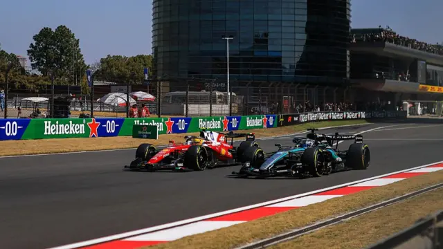 Lewis Hamilton and George Russell