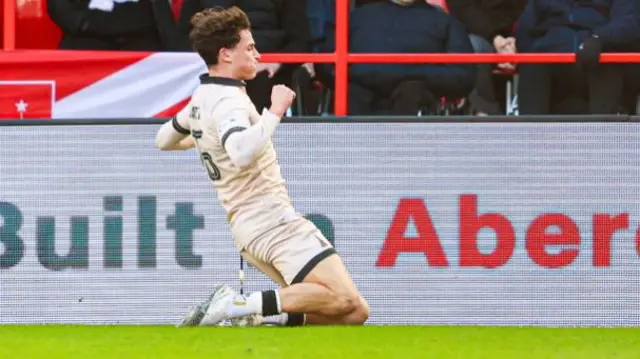 Barney Stewart celebrates scoring