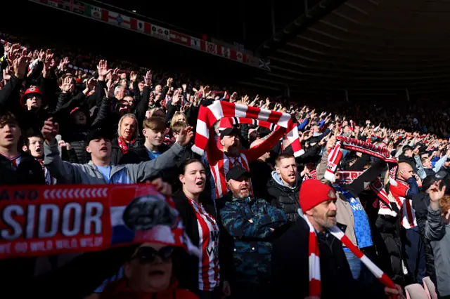 Sunderland fans show their support in the stands