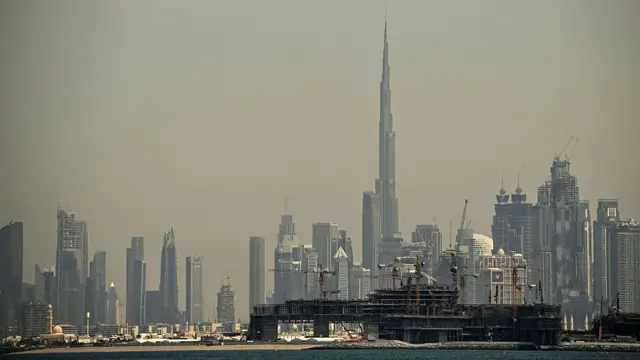Dubai city skyline.