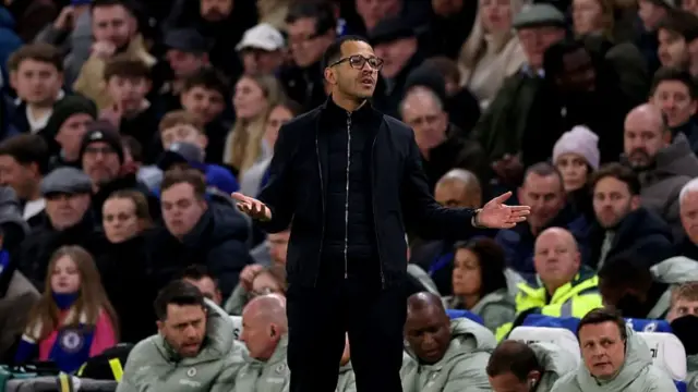 Liam Rosenior on the touchline