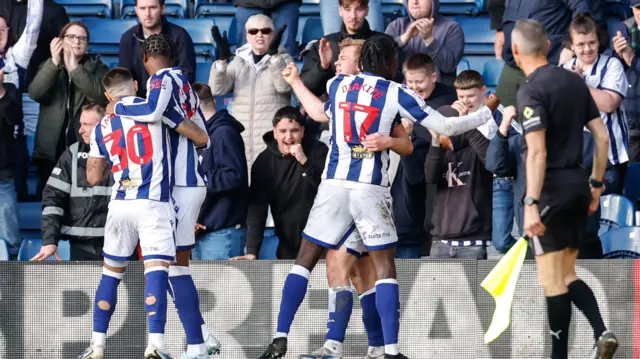West Brom players celebrate