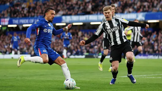 Chelsea's Malo Gusto and Newcastle's Lewis Hall