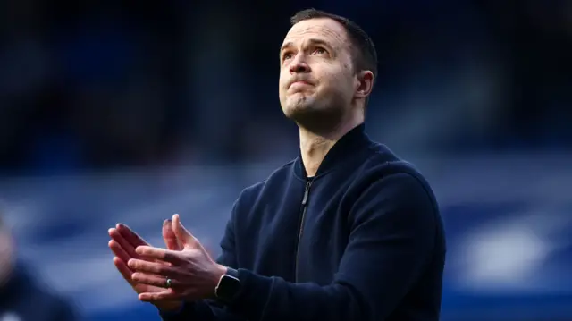 Birmingham manager Chris Davies claps supporters at the end of their 1-1 draw with Sheffield United