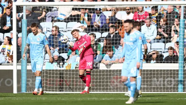 Coventry players look dejected after Southampton's opening goal