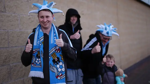 Coventry fans outside the CBS Arena