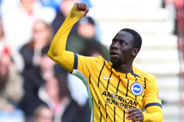 Brighton & Hove Albion's Yankuba Minteh celebrates