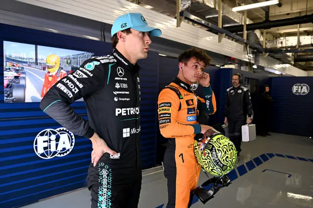 George Russell and Lando Norris