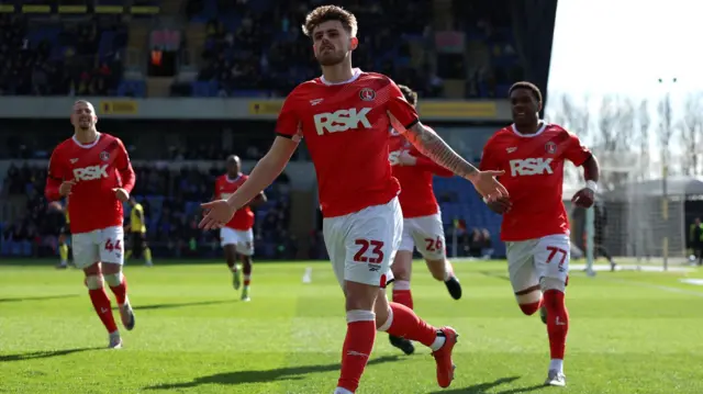Charlie Kelman celebrates
