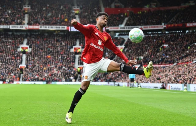 Manchester United's Amad Diallo in action