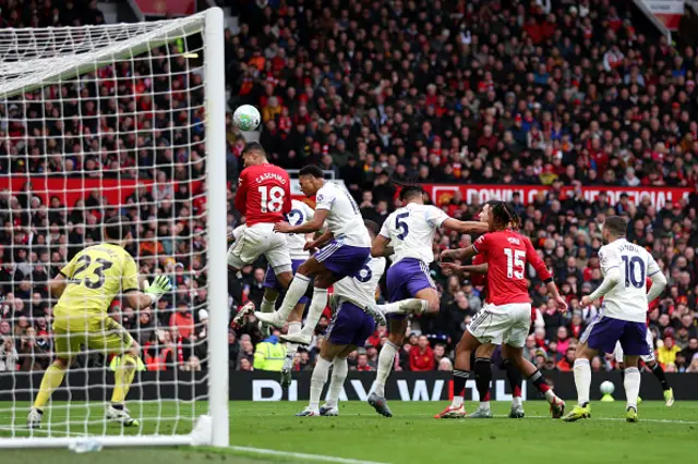 Casemiro of Manchester United scores