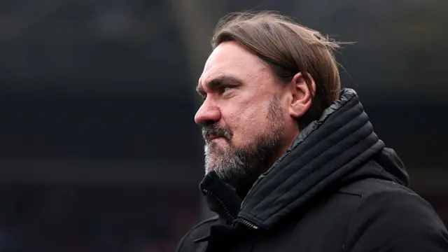 Daniel Farke on the touchline