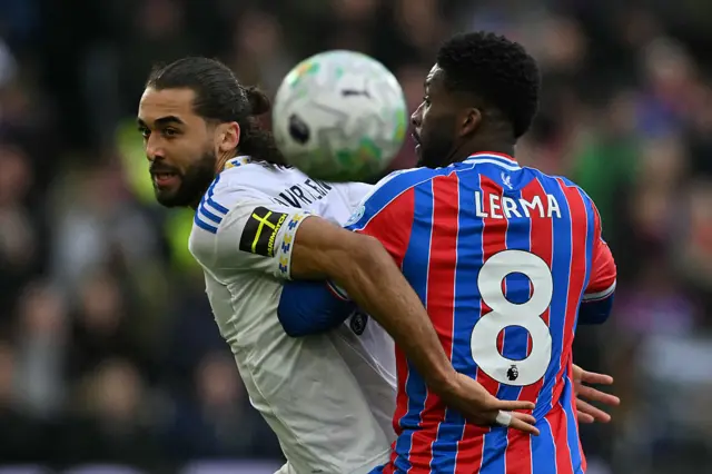 Leeds' Dominic Calvert-Lewin and Crystal Palace's Jefferson Lerma