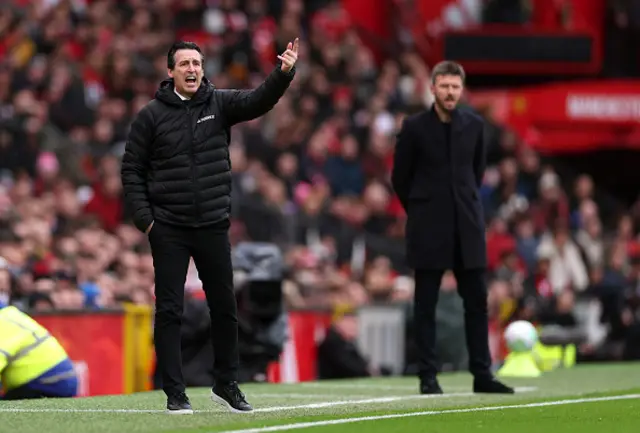 Unai Emery, Manager of Aston Villa, gestures