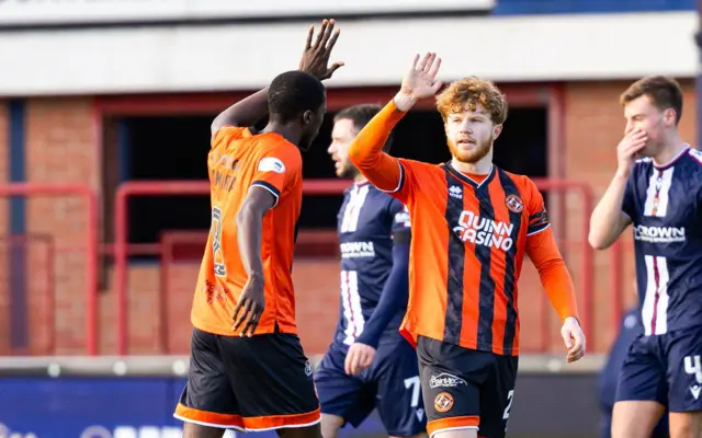 Dundee United's Luca Stephenson celebrates