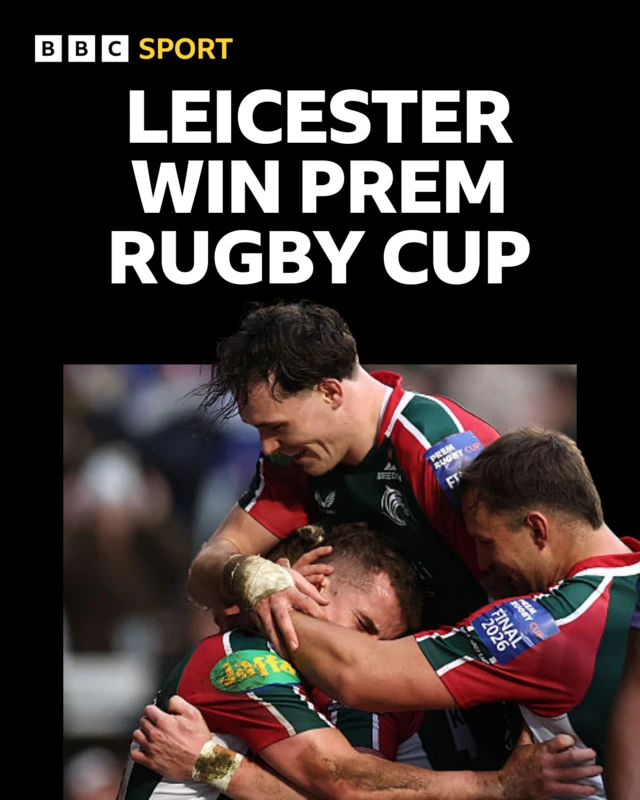 Leicester win prem rugby cup graphic