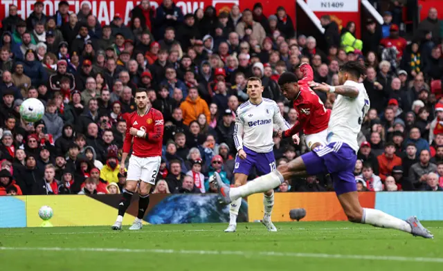 Amad Diallo of Manchester United shoots on goal