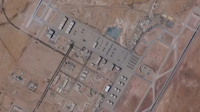 A satellite image shows planes at Prince Sultan Air Base in Saudi Arabia February 21, 2026