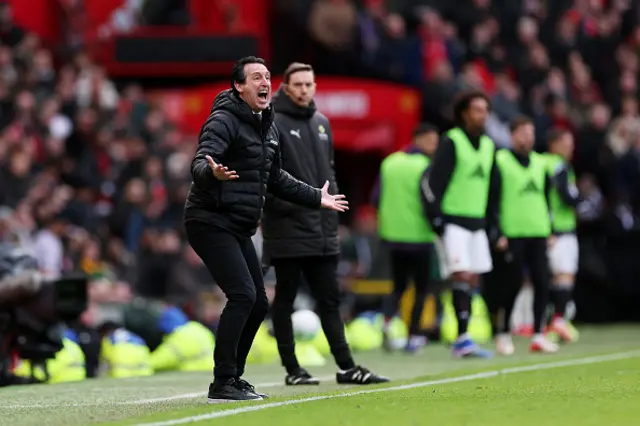 Unai Emery, Manager of Aston Villa, reacts
