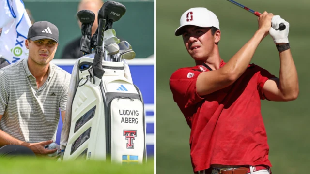 Ludvig Aberg and Michael Thobjornsen at the Players Championship