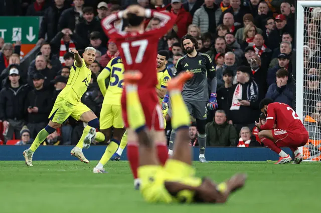Tottenham celebrate against Liverpool