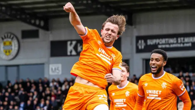 Rangers' Tuur Rommens celebrates