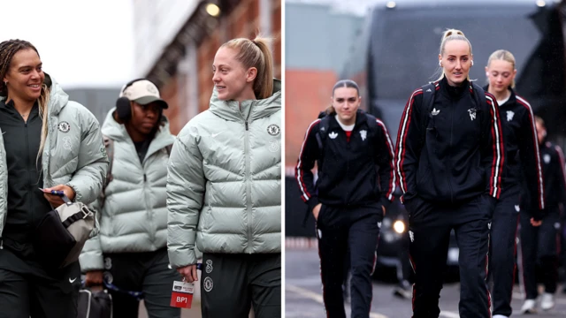 Players of Chelsea and United arrive at Ashton Gate