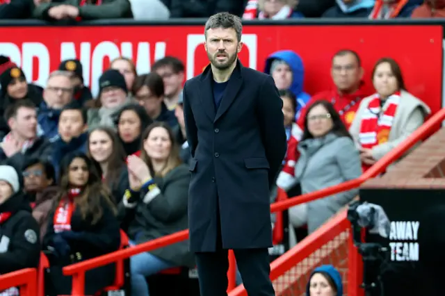Michael Carrick, Manager of Manchester United on the side line