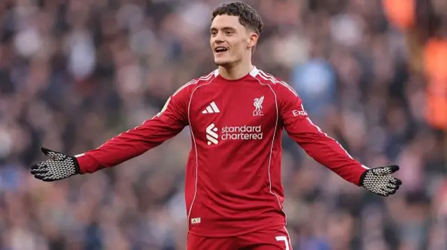 Florian Wirtz of Liverpool reacts