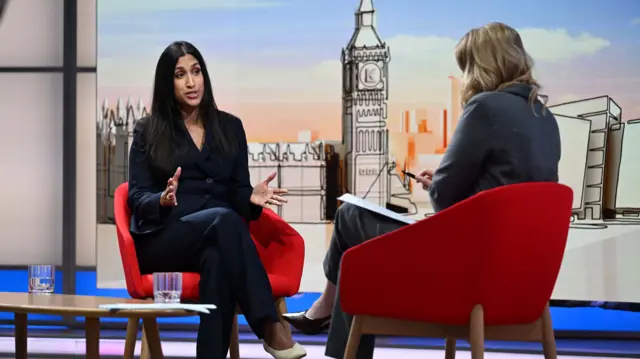 Shadow energy secretary Claire Coutinho speaking to Kuenssberg.