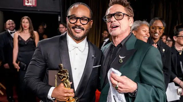 Ryan Coogler and Robert Downey Jr. attend the 98th Annual Oscars at Dolby Theatre on March 15, 2026