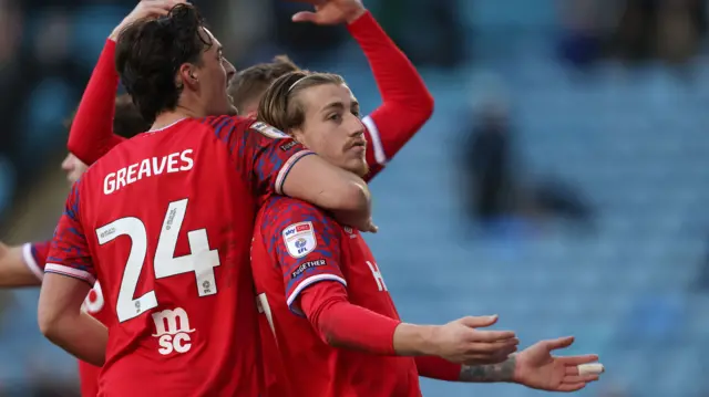 Ipswich's Jack Clarke celebrates scoring at Sheffield Wednesday