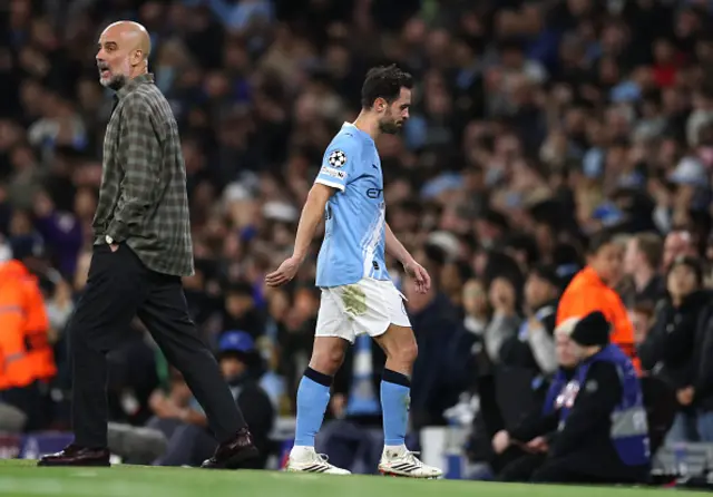 Bernardo Silva of Manchester City walks off the pitch