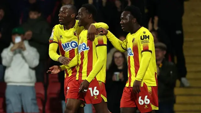 Watford players celebrate