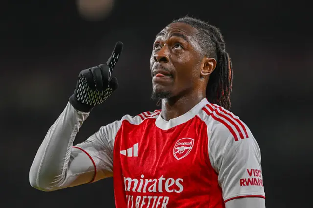 Eberechi Eze of Arsenal FC celebrates