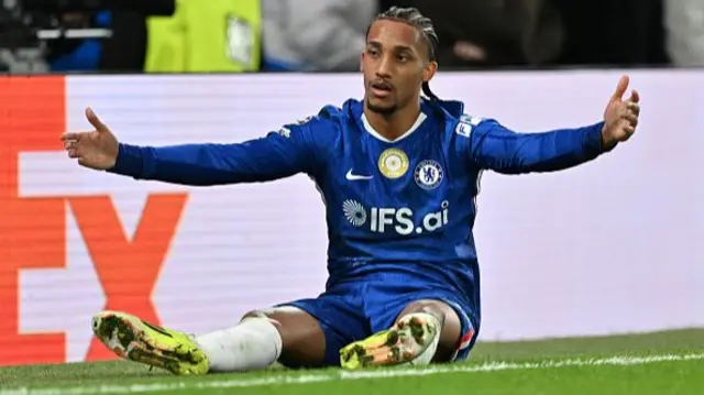 Joao Pedro of Chelsea reacts