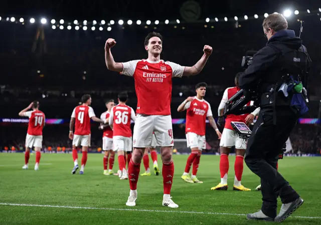 Declan Rice of Arsenal celebrates