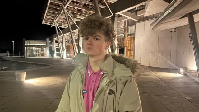 Ryan-Thomas looking straight at the camera