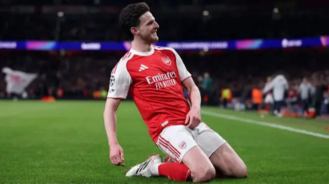Declan Rice of Arsenal celebrates