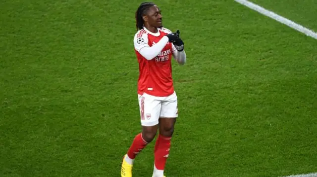 Eberechi Eze of Arsenal celebrates