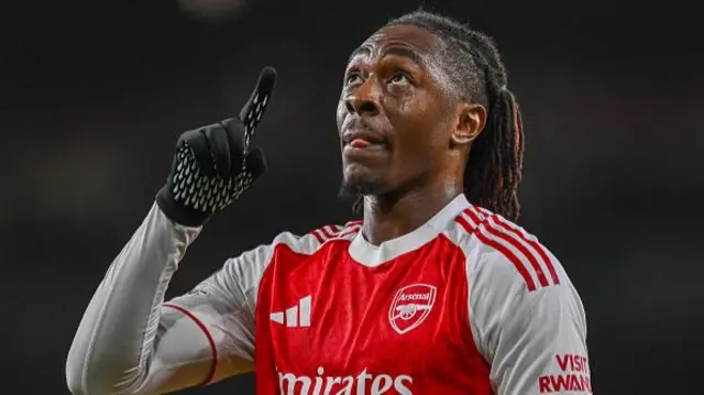 Eberechi Eze of Arsenal FC celebrates
