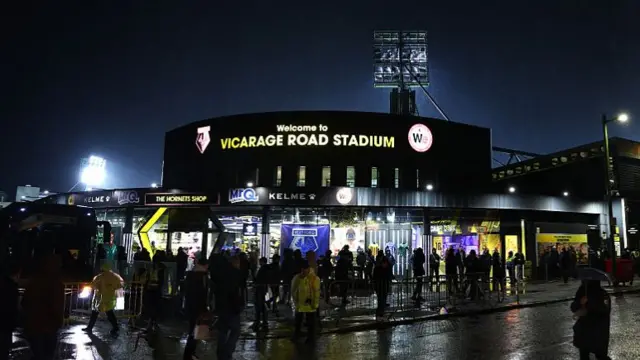 View outside Vicarage Road in Watford