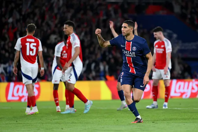 Fabian Ruiz celebrating goal v Arsenal in semi-final of Champions League